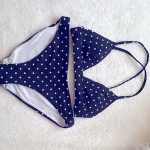 Cross Strap Polka-Dot Bikini Set